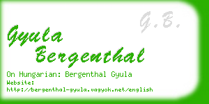 gyula bergenthal business card